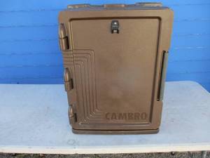 lot 12 image: CAMBRO  Brown, HotCold Insulated Food Delivery Carrier12-shelfs for Trays & Sheet Pans-Not Included.