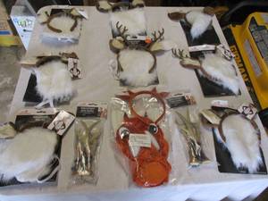 lot 56 image: Lot Of Halloween Deer Kits And Adult Antler Head Bands
