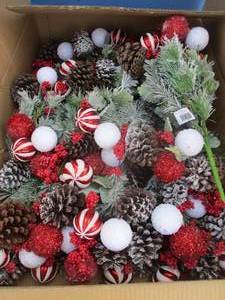 lot 96 image: About 12- RedWhite And Greenery Holiday Floral Bouquets. Note12 X The Money