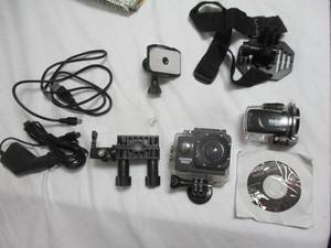 lot 97 image: Lot- 2- Go-Pro Style Sports Cameras With Mounting Clips, Working Condition Unknown- Untested- No Chargers Or Cables