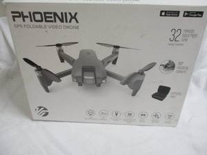 lot 105 image: PHOENIX GPS Foldable Video Drone  Quadcopter,  Working Condition Unknown- Untested