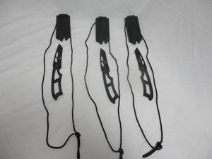 lot 38 image: 3-SURVIVOR-HK656 Fixed Blade Tactical Survival Neck Knifes, Black Stainless Steel Tanto Blade,With Black Nylon Fiber Sheaths