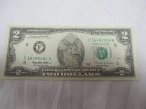lot 47 image: 1995-Happy Easter $2.00 Legal Tender- Bunny Buck Bill.