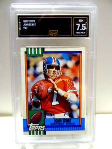 lot 12 image: GMA GRADED NEAR MINT 7.5 - 1990 TOPPS JOHN ELWAY DENVER BRONCOS #37