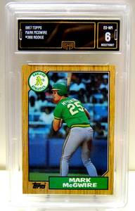 lot 13 image: GMA GRADE EX-NM - 1987 TOPPS MAARK MCGUIRE ROOKIE CARD #366