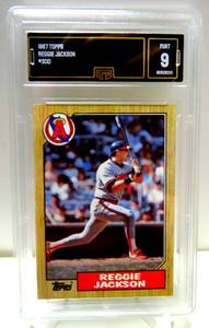 lot 15 image: GMA GRADED MINT 9 - REGGIE JACKSON 1987 TOPPS (CALIFORNIA ANGELS) #300