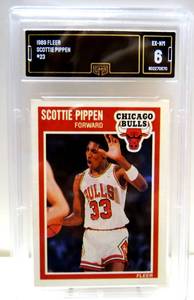 lot 32 image: GMA GRADED EX-NM 6 - 1989 FLEER SCOTTIE PIPPEN #23