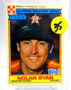 lot 35 image: Nolan Ryan Houston Astros 1984 Topps Ralston Purina Collectors Edition Card #14