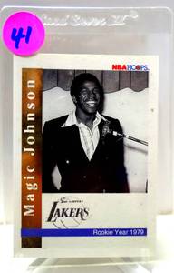 lot 41 image: 1992 Skybox Magic Johnson Rookie Year 1979 Retirement Year Card