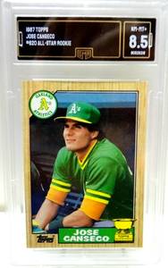 lot 44 image: GMA GRADED NM-MT 8.5 - ROOKIE 1987 TOPPS JOSE CANSECO #620
