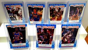 lot 54 image: 1989 FLEER ALL STAR STICKERS - LOT OF 7 SUPERSTARS