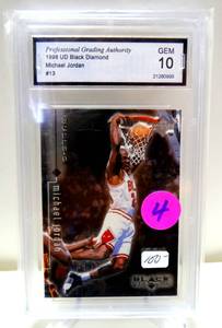 lot 4 image: PGA GRADED GEM MINT 10 - THE GOAT MICHAEL JORDAN 1998 UPPER DECK BLACK DIAMOND #13 $$$