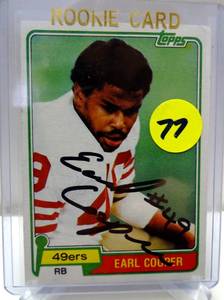 lot 77 image: AUTOGRAPHED ROOKIE CARD - 1981 TOPPS EARL COOPER SAN FRANCISCO 49ERS #75