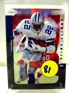 lot 81 image: 1999 Collectors Edge Supreme EMMITT SMITH HOF CARD