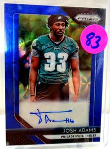 lot 83 image: LIMITED EDITION AUTOGRAPHED ROOKIE - 2018 Panini Prizm Blue Scope 2099 Josh Adams #RA-JO Rookie Auto RC $$