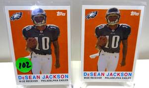 lot 102 image: LOT OF 2 - 2008 Topps Turn Back The Clock #24 Of 40 DeSean Jackson NMMT