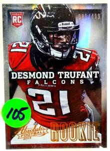 lot 105 image: LIMITED Desmond Trufant 2013 Panini Absolute Foil Rookie #126 0781499 Atlanta Falcons