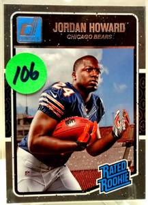 lot 106 image: RATED ROOKIE - JORDAN HOWARD 2016 Donruss Optic RATED ROOKIE RC #177