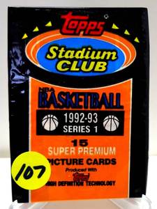lot 107 image: 1992-93 Topps Stadium Club Series 1 Basketball Premium Sealed - JORDAN CHASE