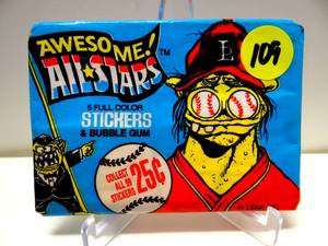 lot 109 image: VINTAGE  1988 AWESOME ALLSTARS COLLECTIBLE BASEBALL STICKERS - SEALED
