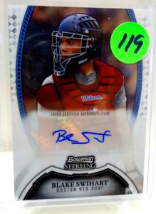 lot 119 image: ROOKIE AUTOGRAPH - Blake Swihart 2011 Bowman Sterling Prospect Autograph #BSP-BSW Red Sox Rookie