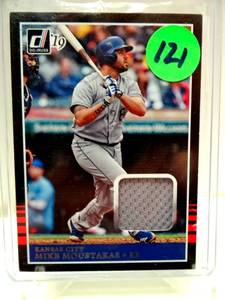 lot 121 image: 2019 Donruss Mike Moustakas Game Relic Jersey 85M-MM Kansas City Royals