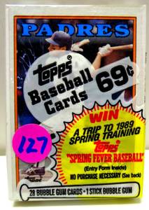 lot 127 image: VINTAGE Sealed 1988 Topps Bubble Gum Baseball Card Pack-New Unopened-28 Cards