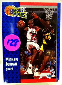 lot 128 image: 1991-92 Fleer League Leaders - Michael Jordan Chicago Bulls #220