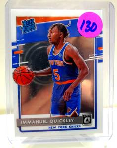 lot 130 image: 2020-21 Donruss Optic #175 Immanuel Quickley - New York Knicks RATED ROOKIE