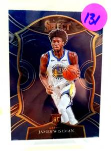 lot 131 image: James Wiseman 2020-21 Panini Select Rookie Blue Concourse #62 Warriors