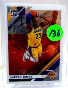 lot 136 image: LeBron James 2019-20 Donruss Optic #60 Los Angeles Lakers