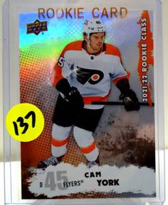 lot 137 image: 2021-22 UD Hockey Series 1 Cam York RC Philadelphia Flyers #RC-2 Rookie Class