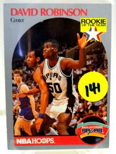 lot 141 image: 1990-91 Hoops David Robinson Rookie RC #270 Spurs HALL OF FAME