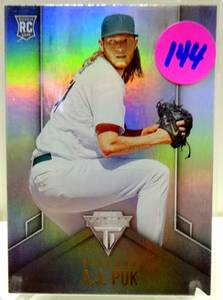 lot 144 image: ROOKIE CARD - 2020 CHRONICLES TITANIUM #8 A.J. PUK RC OAKLAND ATHLETICS AS