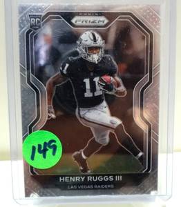 lot 149 image: ROOKIE - 2020 Panini Prizm Henry Ruggs III Base Rookie Card Las Vegas Raiders #372