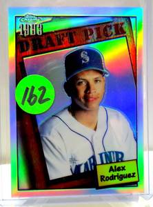 lot 162 image: ROOKIE CARD - 2005 Topps Chrome Alex Rodriguez Draft Pick Baseball Card # ARI1