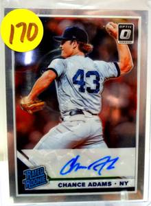 lot 170 image: RATED ROOKIE AUTOGRAPH - CHANCE ADAMS 2019 OPTIC AUTOGRAPHED RATED ROOKIE CARD RRS-CA