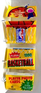 lot 176 image: 1990-91 Fleer Basketball Rack Pack POSSIBLE MICHAEL JORDAN 45 Cards Per Pack NBA $$$