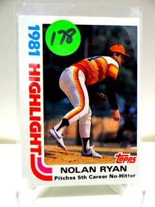 lot 178 image: 1982 TOPPS HIGHLIGHT # 5 NOLAN RYAN , HOUSTON ASTROS