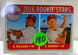 lot 180 image: ROOKIE CARD - 2018 Topps Heritage #206 Rhys Hoskins Rookie RC Philadelphia Phillies