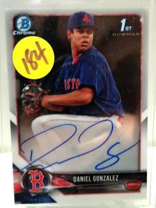 lot 184 image: PROSPECT AUTOGRAPH - 2018 Bowman Chrome Prospect Auto Daniel Gonzales # CPA-DG
