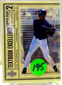 lot 195 image: 1999 UPPER DECK #T27 KEN GRIFFEY JR TEXTBOOK EXCELLENCE INSERT CARD