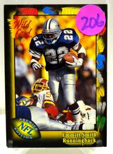 lot 206 image: Emmitt Smith 1991 Wild Card #46 Prospect  Rookie Card Dallas Cowboys
