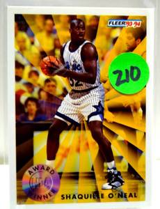 lot 210 image: SHAQUILLE ONEAL SHAQ 1993 FLEER AWARD WINNER #231 Orlando Magic HOF