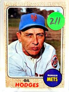 lot 211 image: VINTAGE 1968 Topps # 27 Gil Hodges New York Mets
