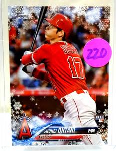 lot 220 image: HOT ROOKIE - 2018 Topps Holiday Shohei Ohtani #HMW17 Rookie Card-ANGELS $$