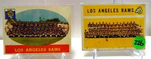 lot 226 image: VINTAGE LOS ANGELES RAMS TEAM CARDS - 1958 Topps #85 & 1960 Topps Football, Card #71