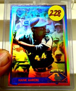 lot 228 image: 1991 Upper Deck - Hank Aaron Heroes Of Baseball Hologram Holo #HH1 Braves