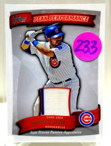 lot 233 image: 2010 Topps Peak Performance Relics #PPR-GSO Geovany Soto Cubs (Series 1) $$