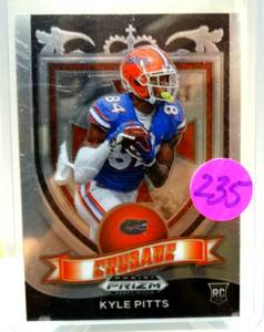 lot 235 image: ROOKIE CARD - 2021 Panini Prizm Draft Kyle Pitts Crusade Rookie RC Florida Gators #167